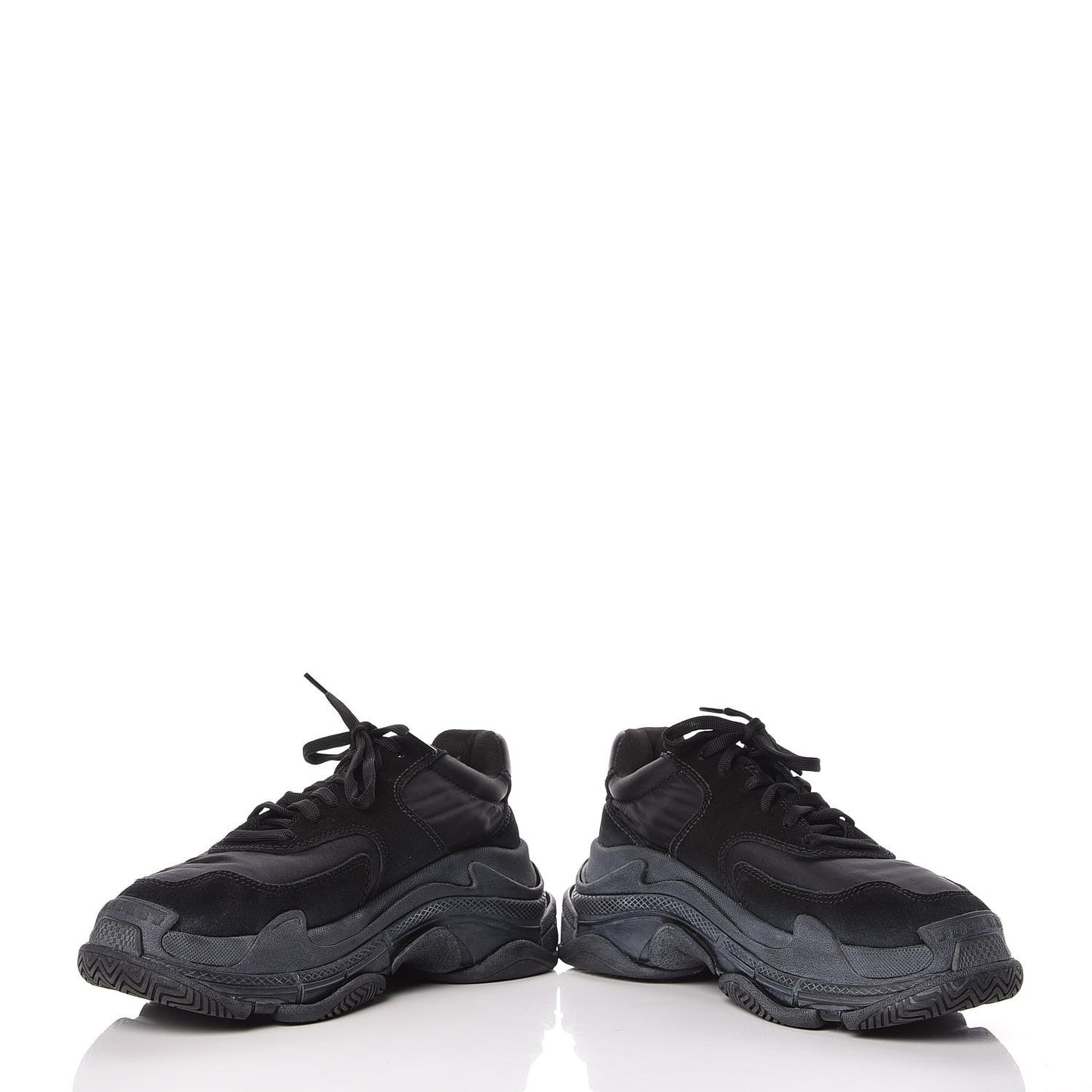 Nylon Suede Womens Triple S 2.0 Sneakers 39 Black