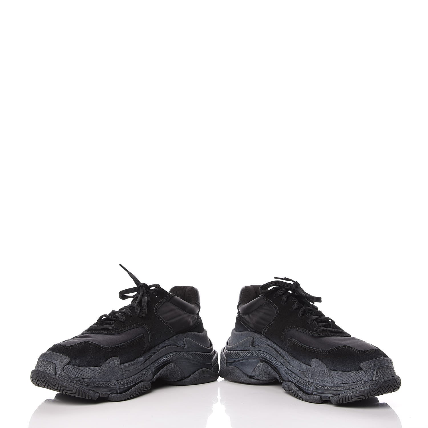 Balenciaga Nylon Suede Womens Triple S 2.0 Sneakers 39 Black 6 of 13