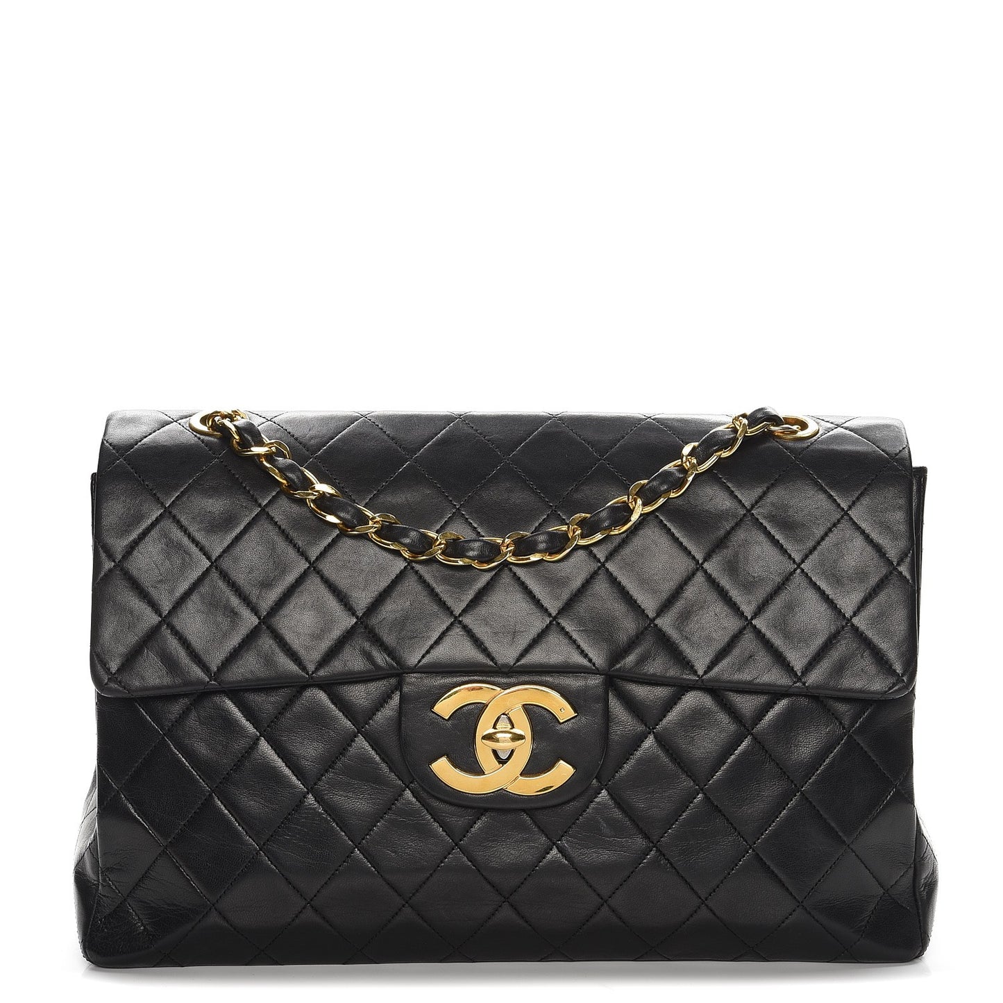 Lambskin XL Jumbo Flap Black