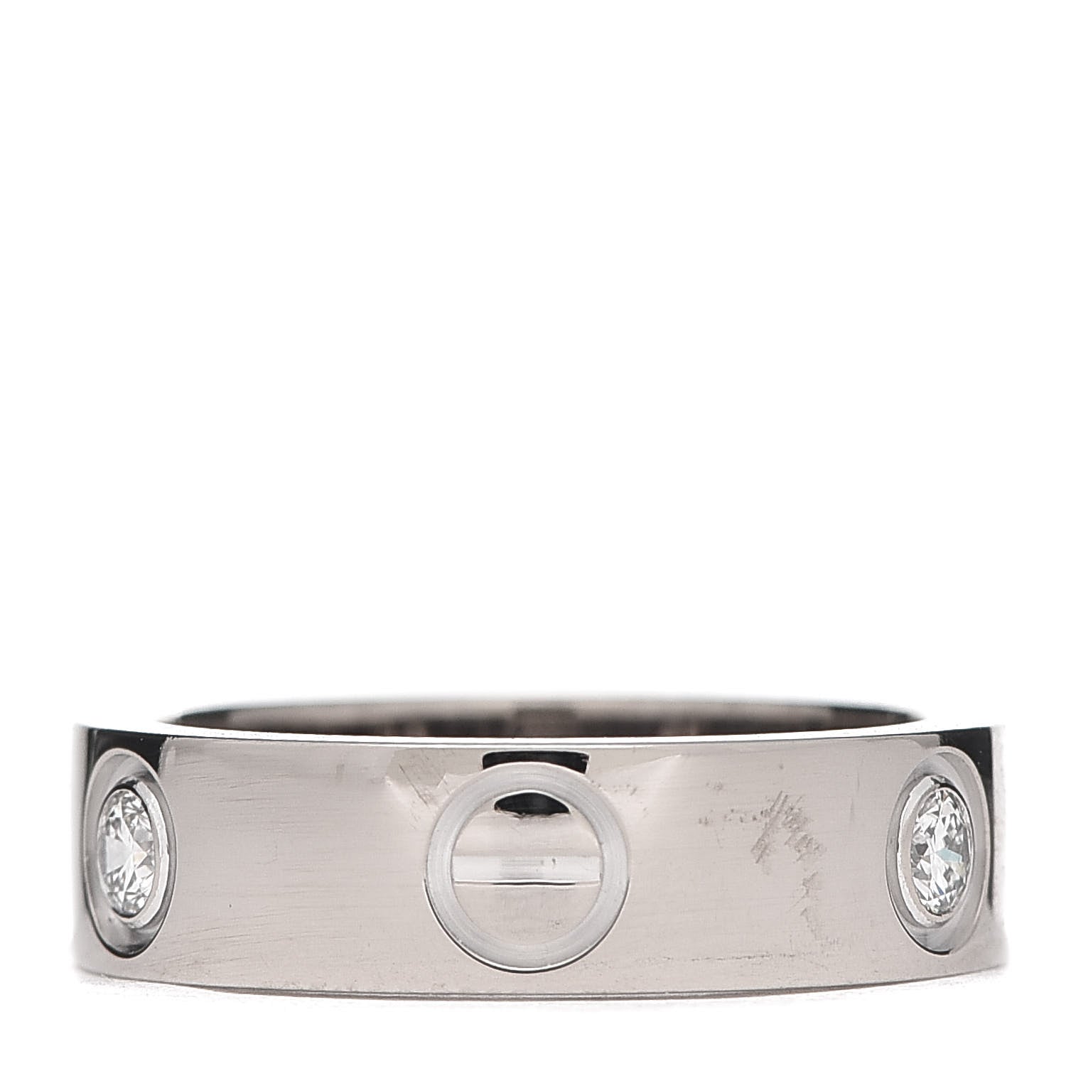 Cartier 18K White Gold 3 Diamond 5.5mm LOVE Ring 51 5.75 3 of 4