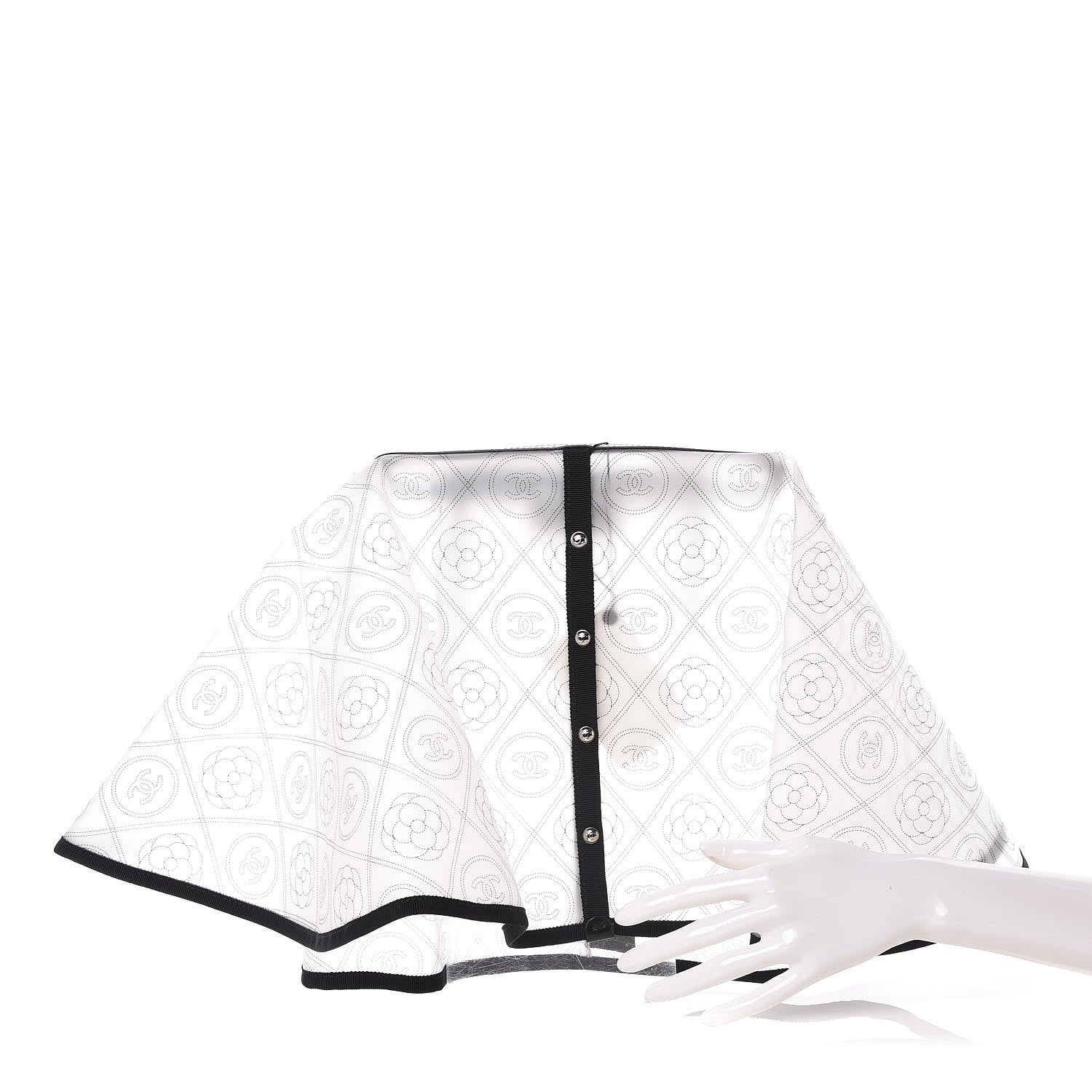 Chanel PVC Calfskin Coco Bag Raincoat White Black 2 of 7