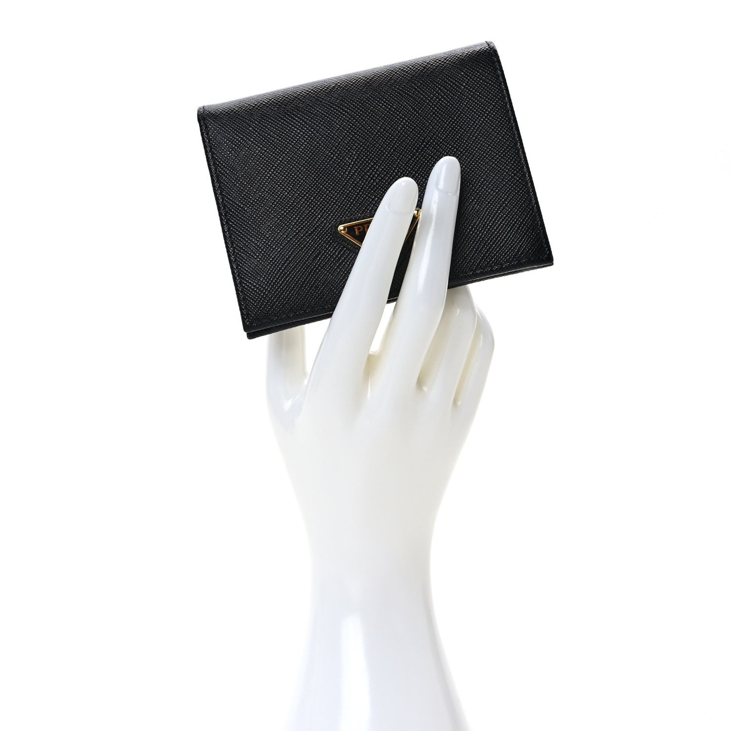 Saffiano Triangle Bi-Fold Wallet Black