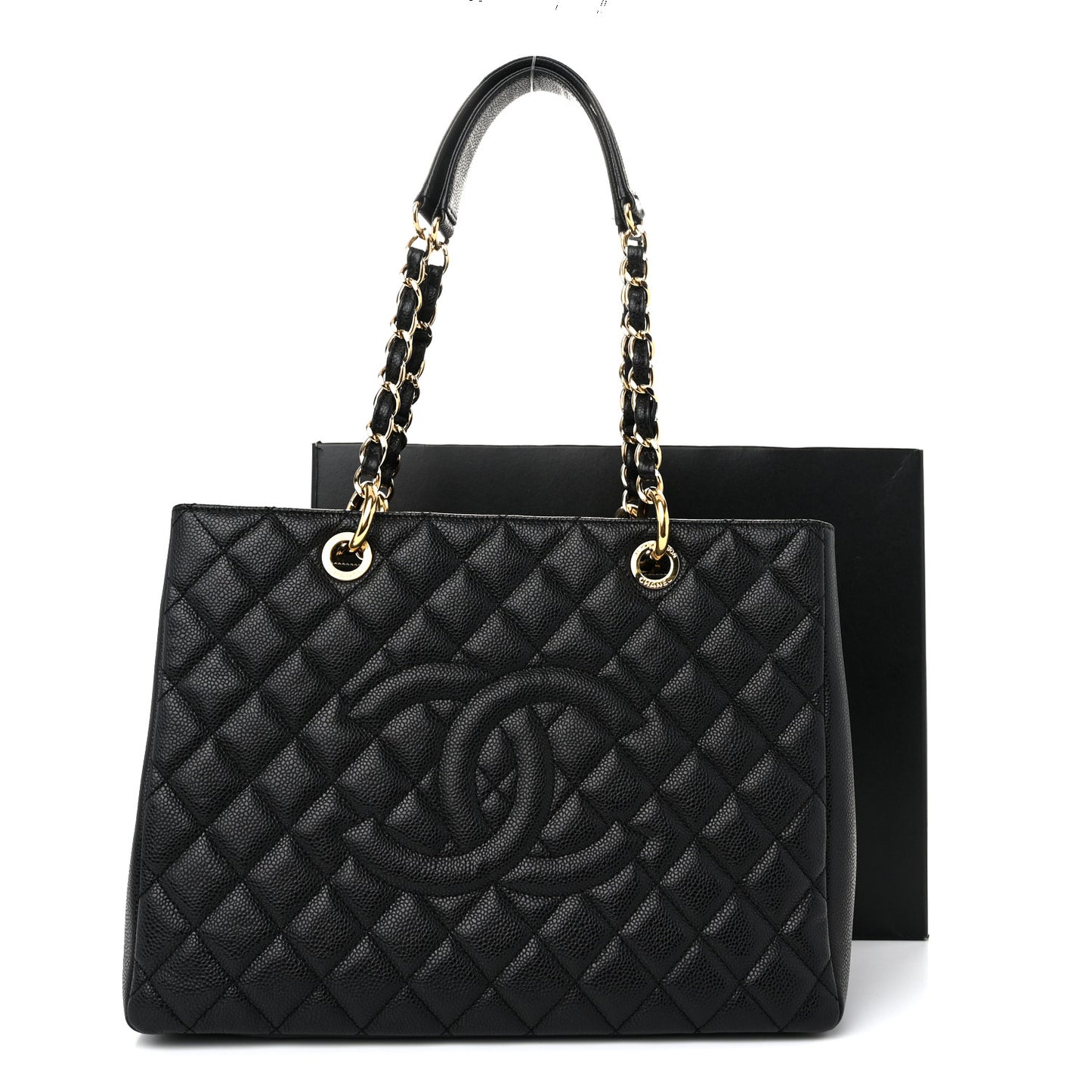 Caviar Quilted Grand Shopping Tote GST Black