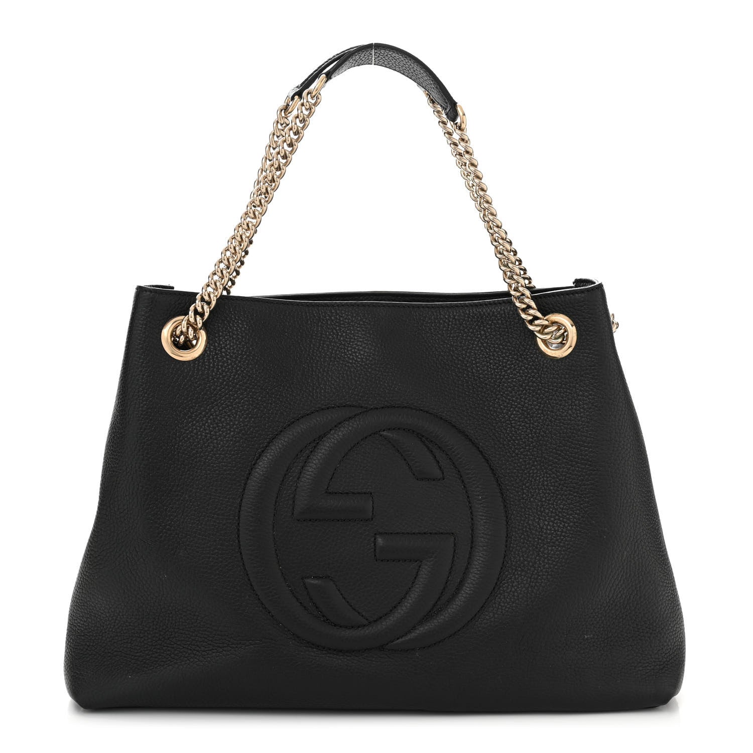 Gucci Pebbled Calfskin Medium Soho Chain Shoulder Bag Black 1 of 10