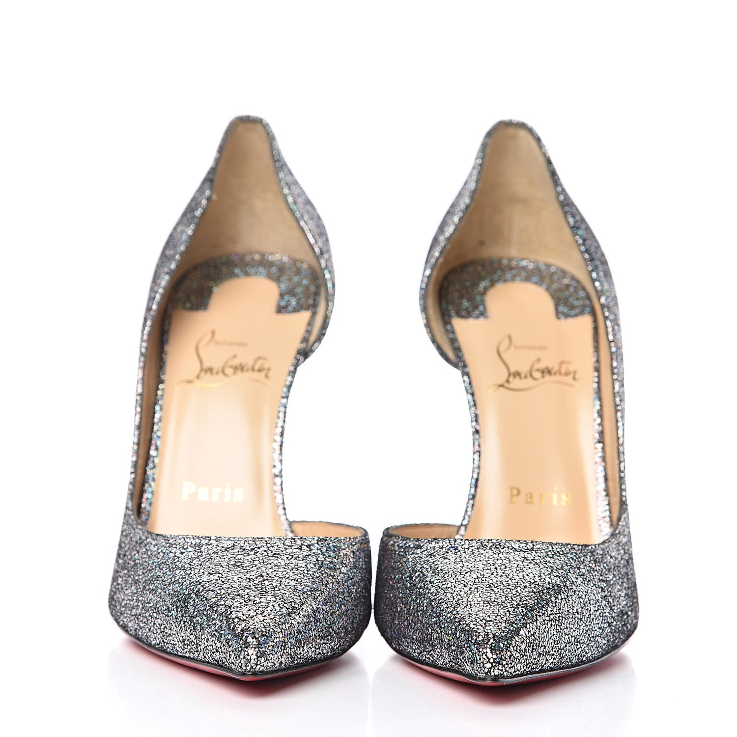 Christian Louboutin Nappa Mica Iriza 100 Pumps 38 Silver 2 of 7