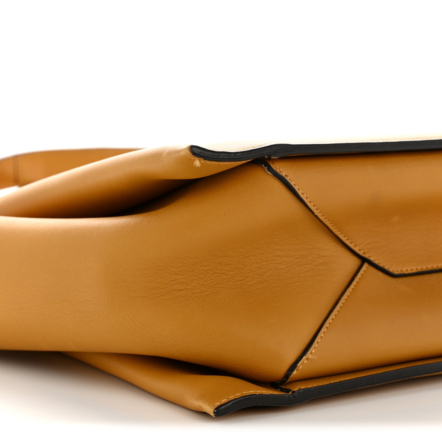 Supple Natural Calfskin Medium Tri-Fold Bag Ocre