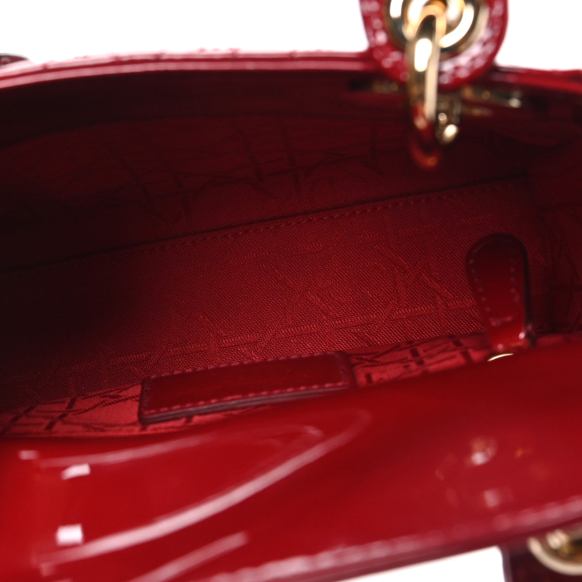 Christian Dior Patent Cannage Mini Lady Dior Red 5 of 10