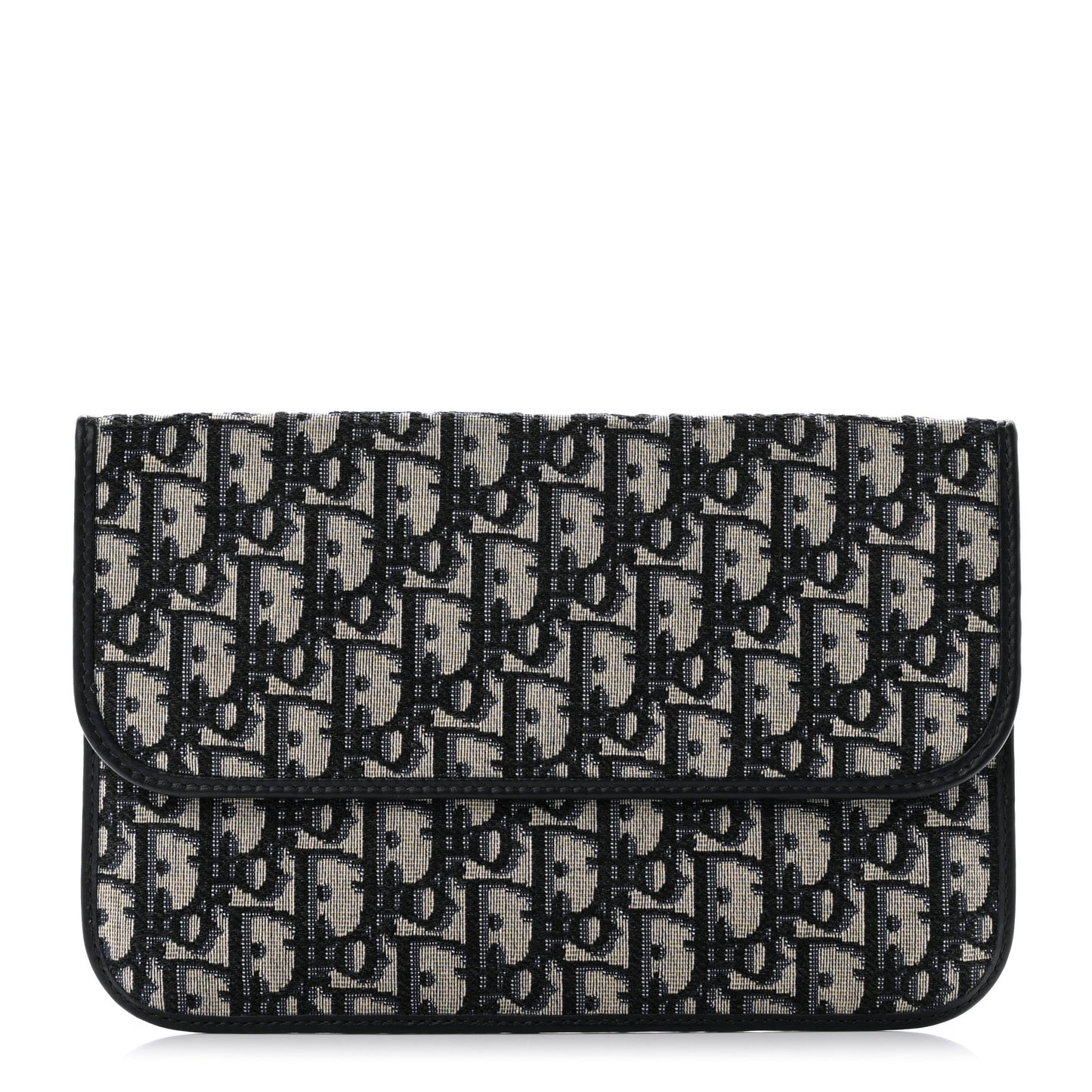 Oblique Flap Pouch Clutch Blue