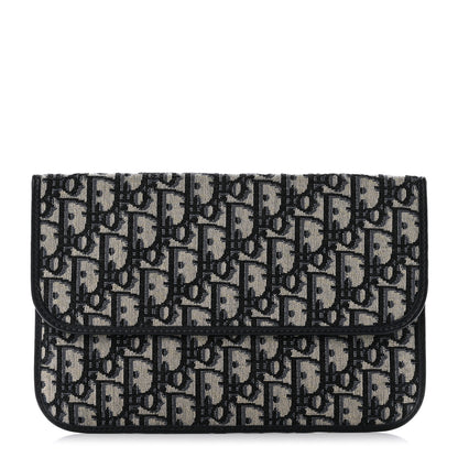 Christian Dior Oblique Flap Pouch Clutch Blue 1 of 8