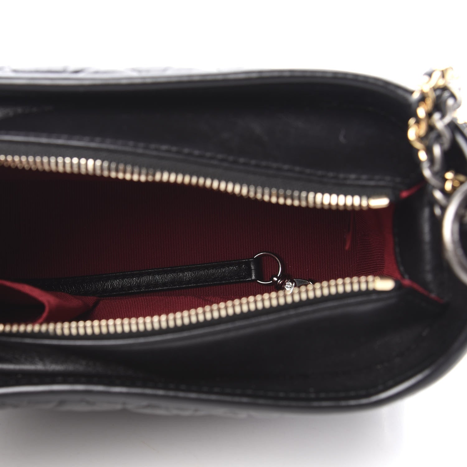 Chanel Aged Calfskin Chevron Quilted Small Gabrielle Hobo Black 5 of 10