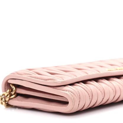 Miu Miu Nappa Matelasse Wallet On Chain Orchidea 8 of 11