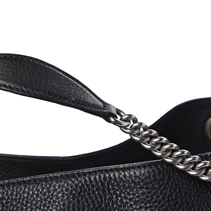 Gucci Pebbled Calfskin Studded Medium Soho Chain Shoulder Bag Black 11 of 14