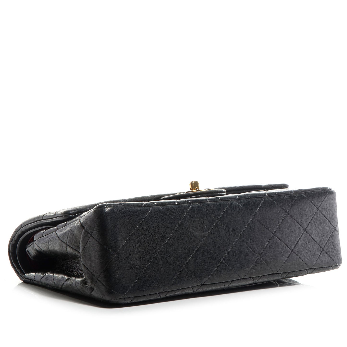 Lambskin Medium Double Flap Black
