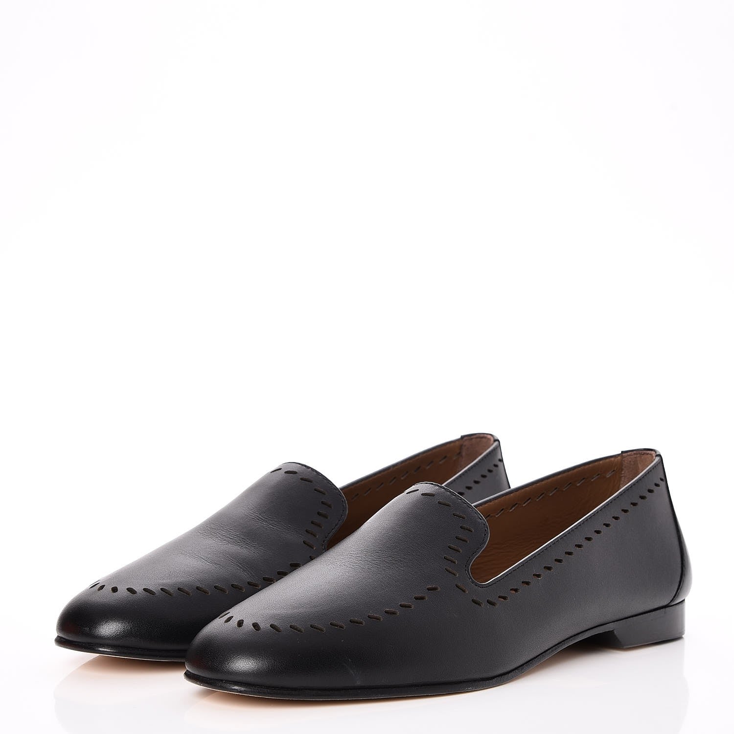 Hermes Calfskin Ovale Moccasin Loafers 36.5 Black 3 of 8
