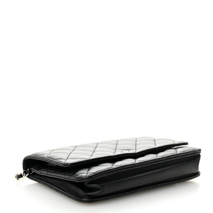 Chanel Lambskin Quilted Wallet On Chain WOC Black 4 of 11