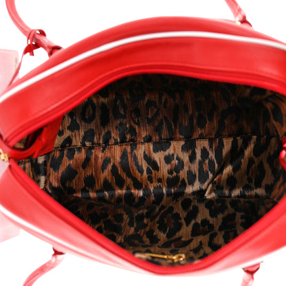 Dolce & Gabbana Calfskin Polka Dot Satchel Red White 5 of 11