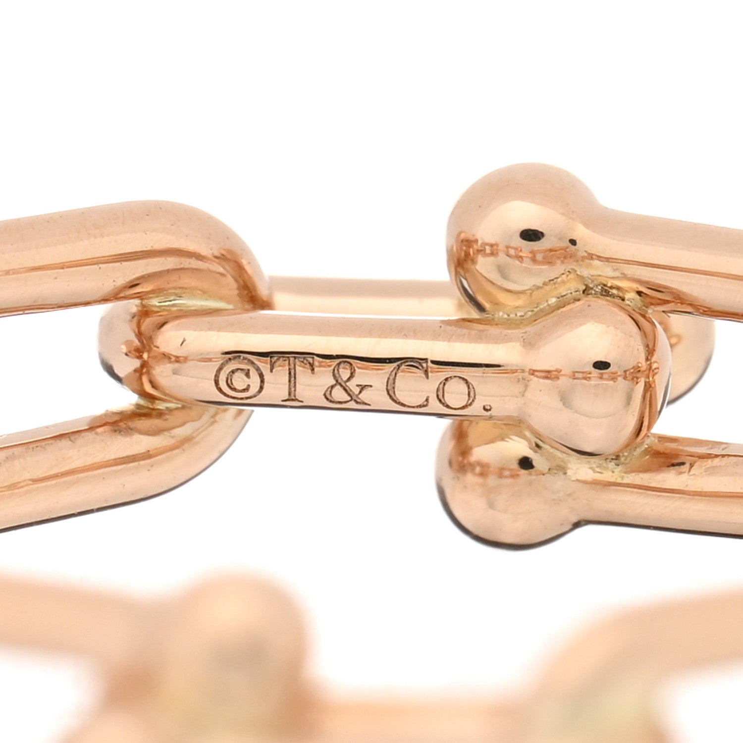 Tiffany 18K Rose Gold Hardwear Micro Link Ring 51 5.75 4 of 4