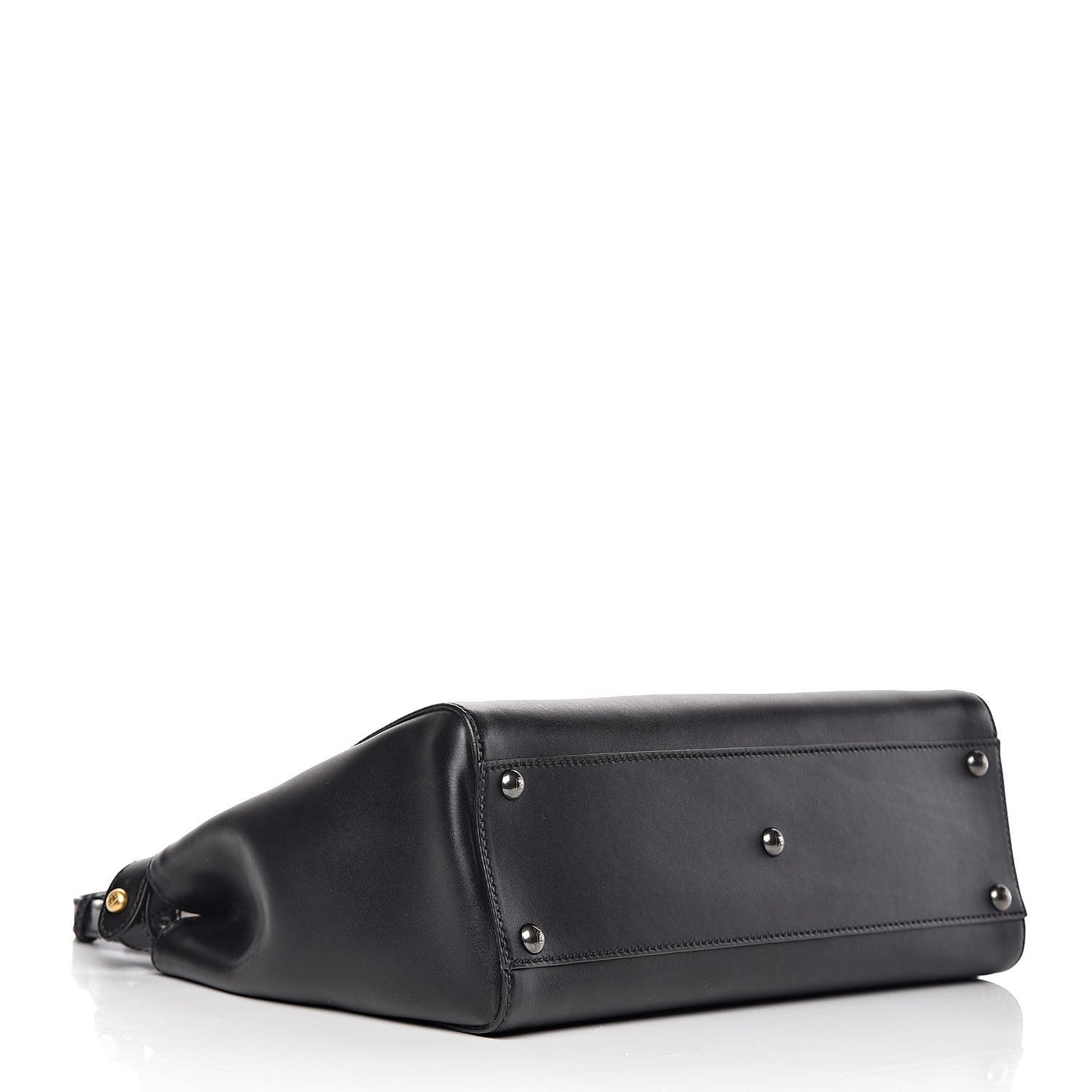 Calfskin Calf Hair Leopard Print Medium Peekaboo Iconic Satchel Black