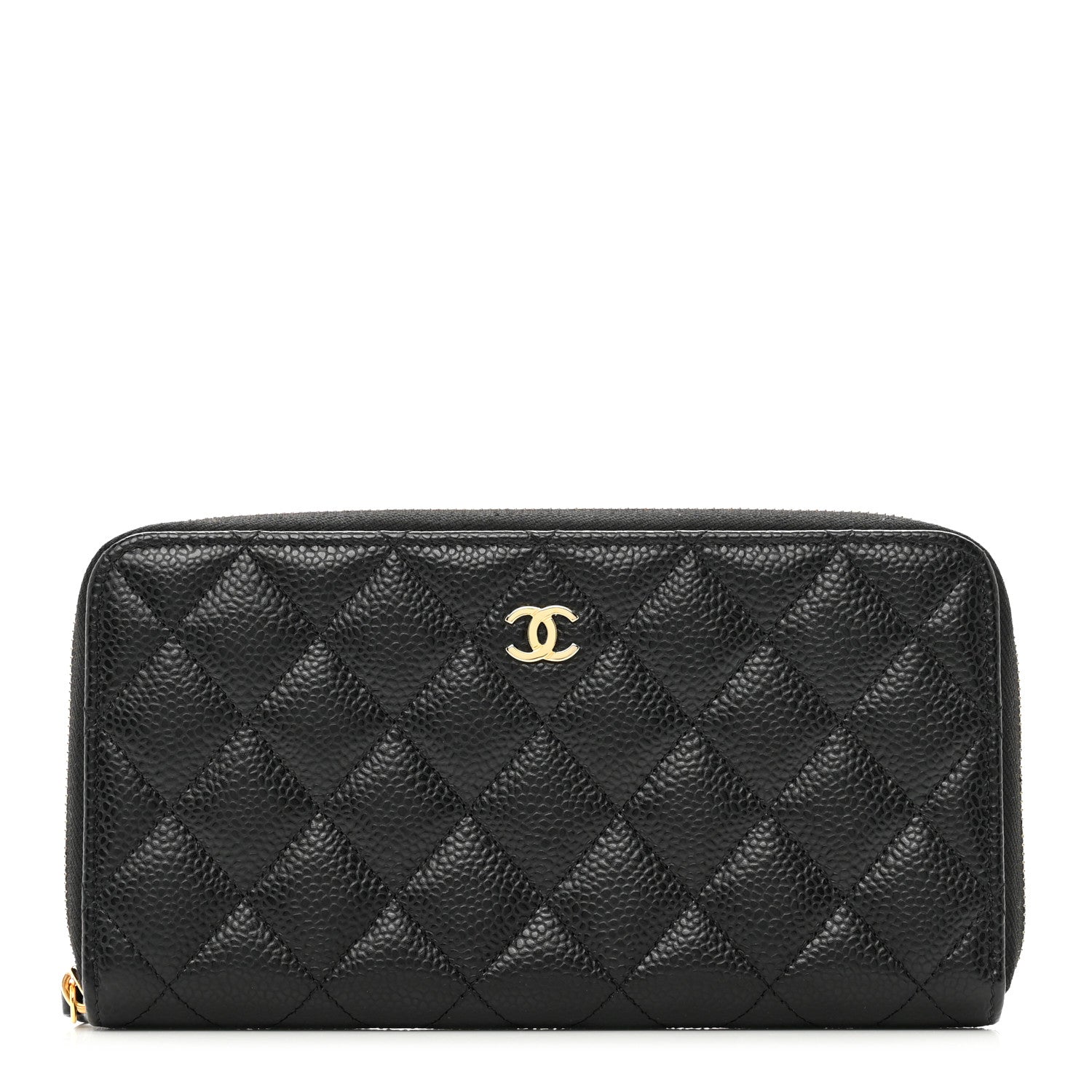 Chanel Caviar Quilted Large Gusset Zip Around Wallet Black 1 of 8