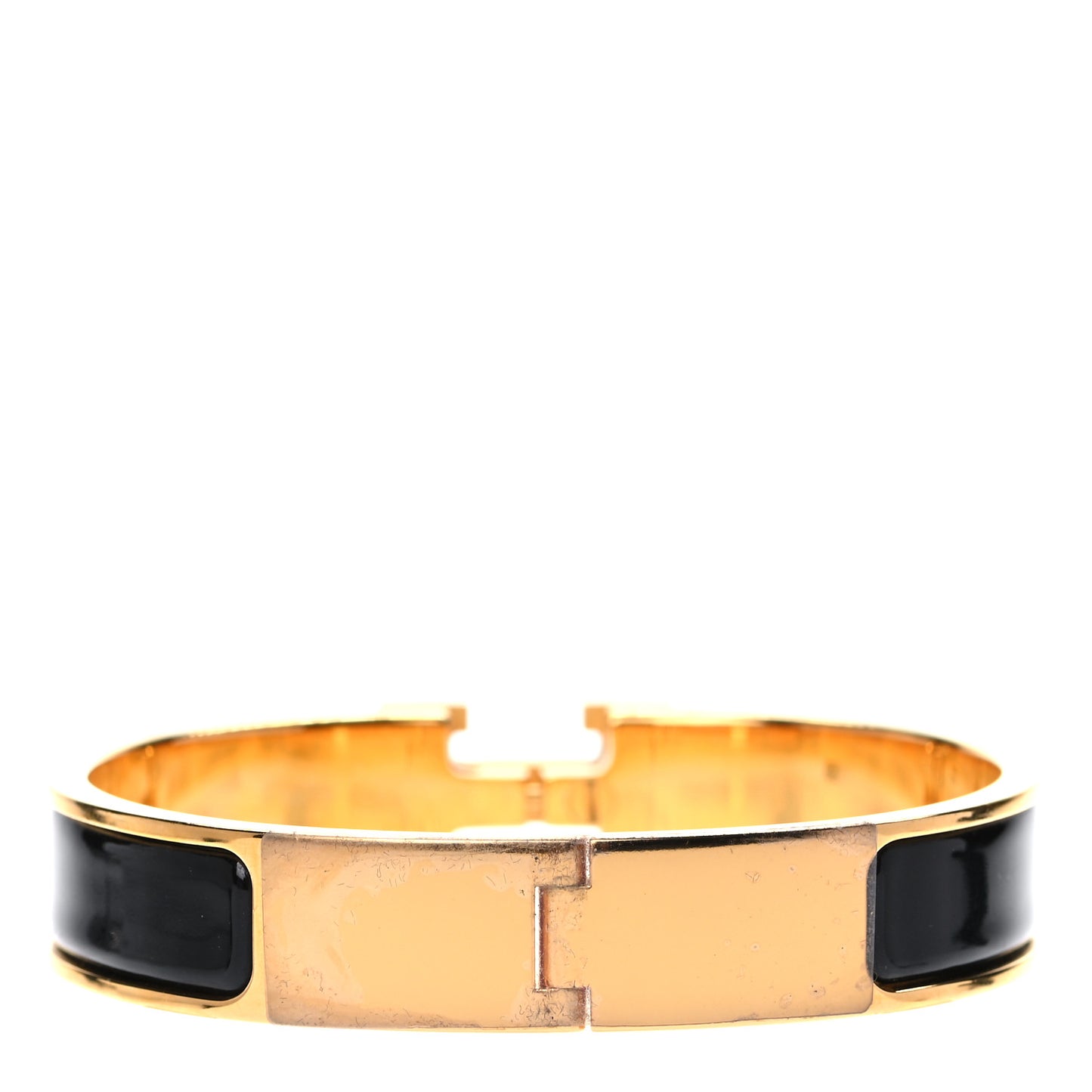 Enamel Narrow Clic Clac H Bracelet PM Black