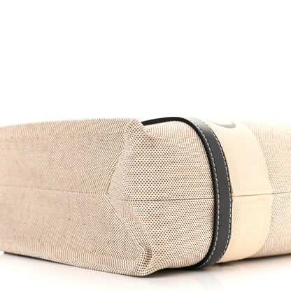 Chloe Cotton Calfskin Medium Woody Ribbon Tote White Black 9 of 10