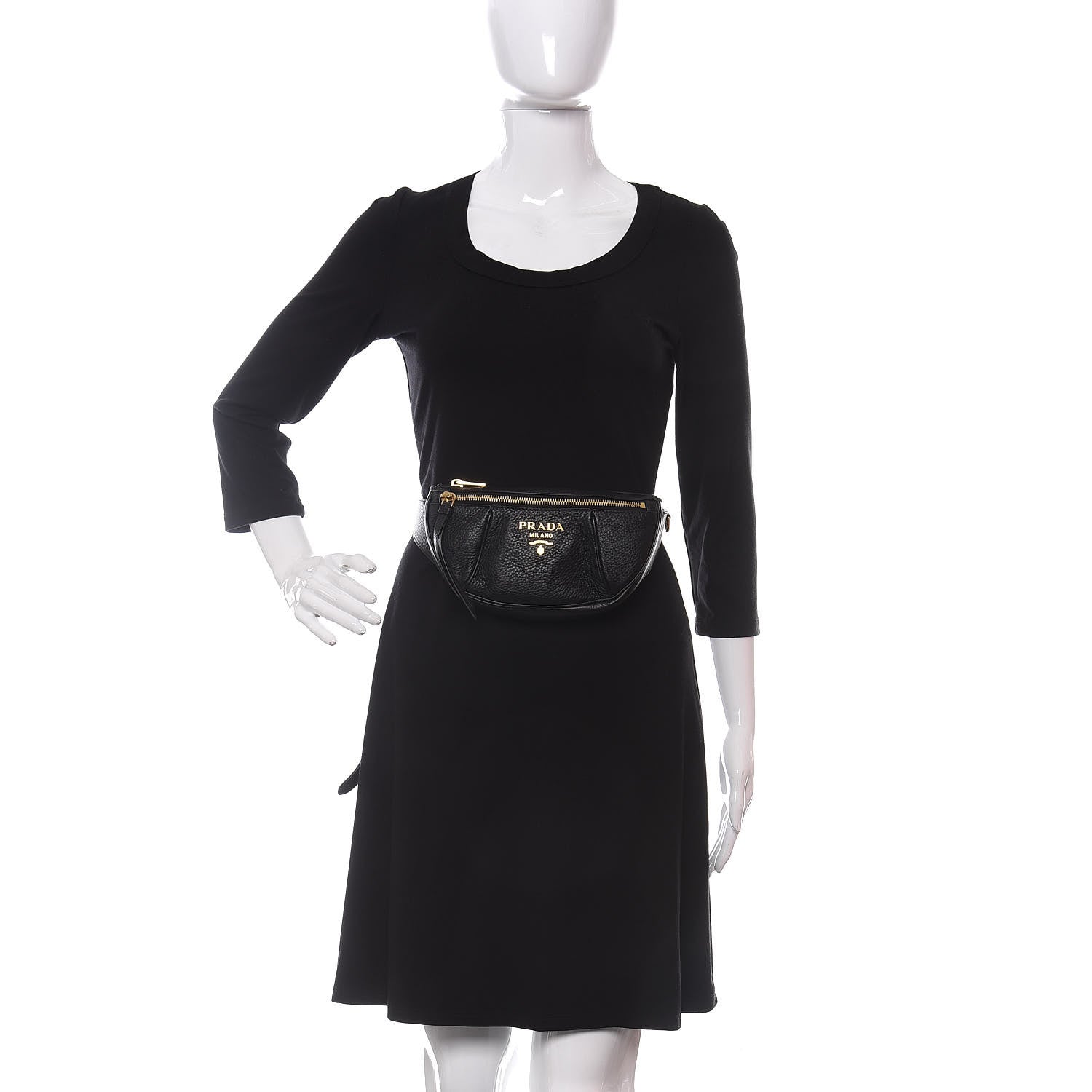 Prada Vitello Daino Small Belt Bag Black 2 of 11