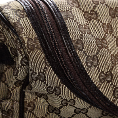 Gucci Monogram Natural Pigskin Large Diaper Bag Beige Ebony Cocoa Dark Chocolate 17 of 18