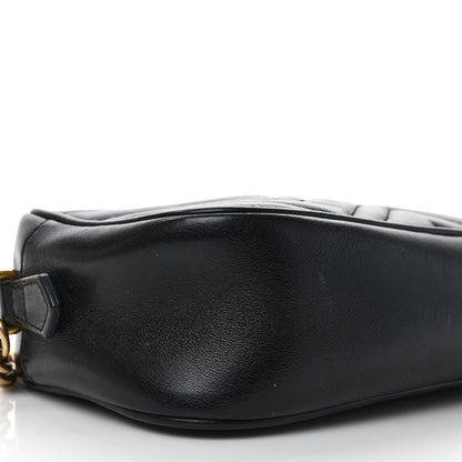 Gucci Calfskin Matelasse Small GG Marmont Chain Shoulder Bag Black 9 of 11