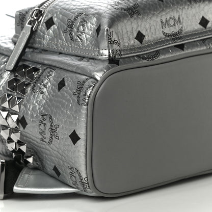 MCM Visetos Small Side Stud Stark Backpack Silver 8 of 9