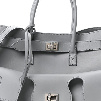 Balenciaga Smooth Calfskin Small Bel Air Carry All Bag Cloud Grey 7 of 9