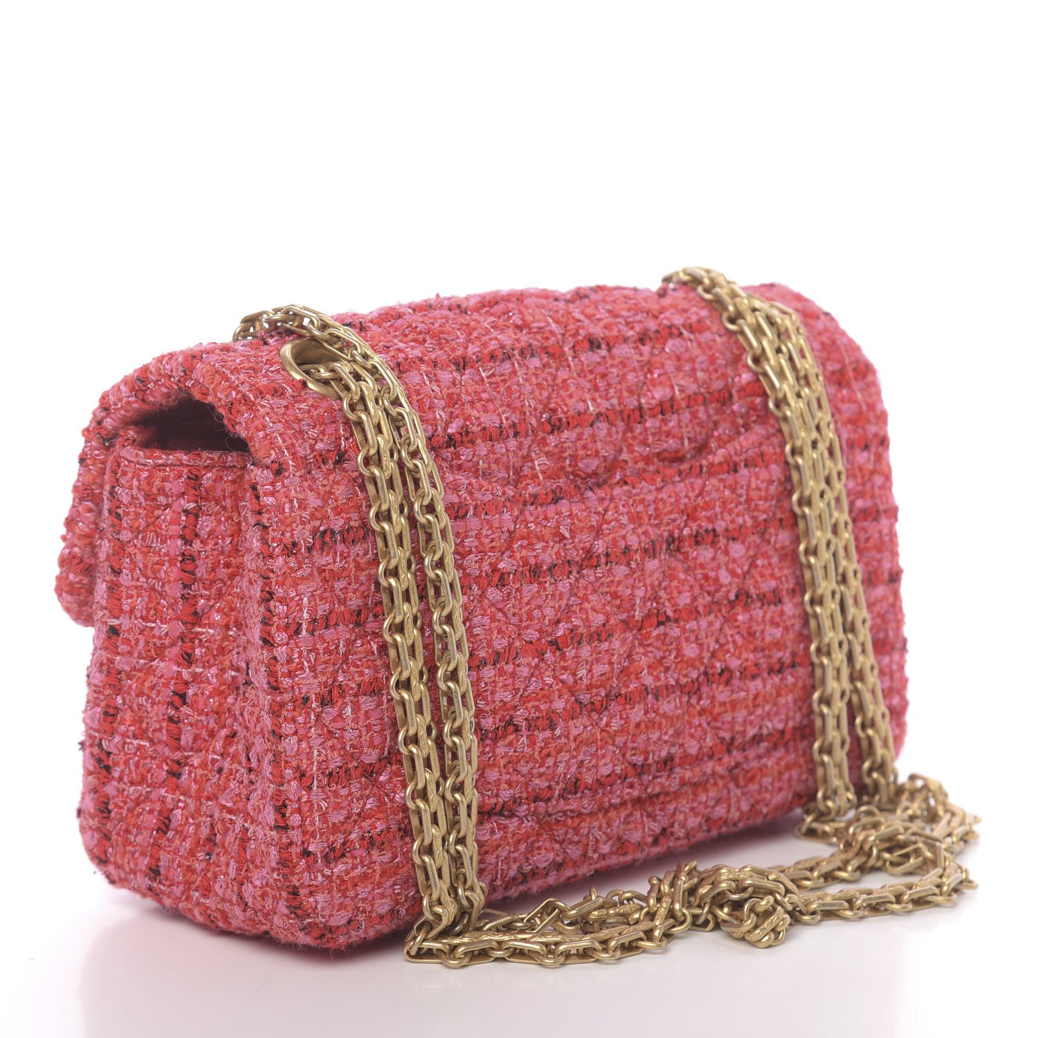 Chanel Tweed Quilted Mini 2.55 Reissue Flap Red Ecru Black 3 of 11