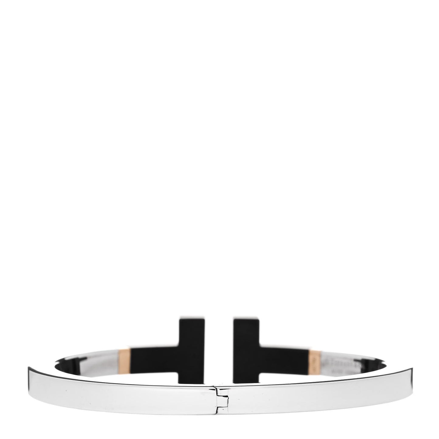 Sterling Silver 18K Yellow Gold Black Ceramic T Square Bracelet