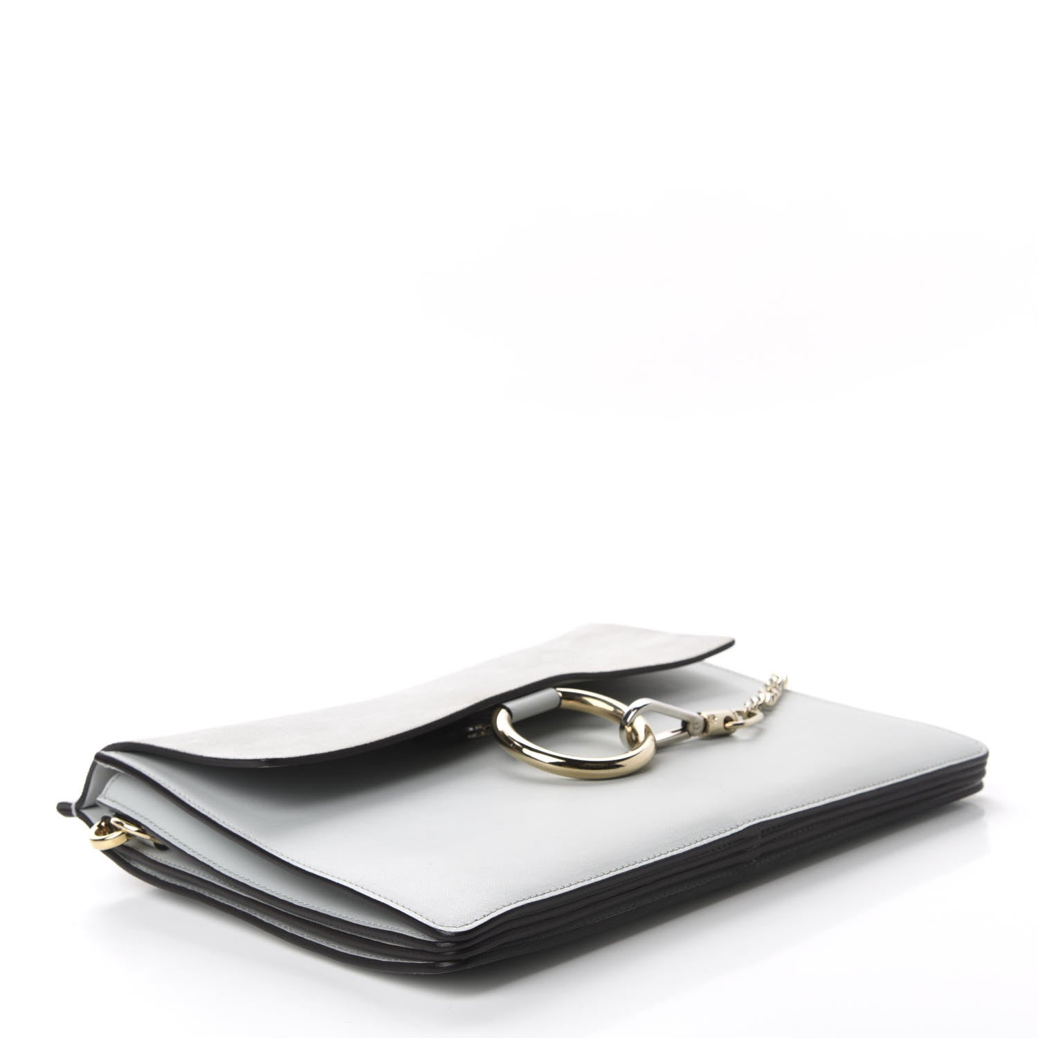 Chloe Calfskin Suede Medium Faye Shoulder Bag Airy Grey 4 of 10