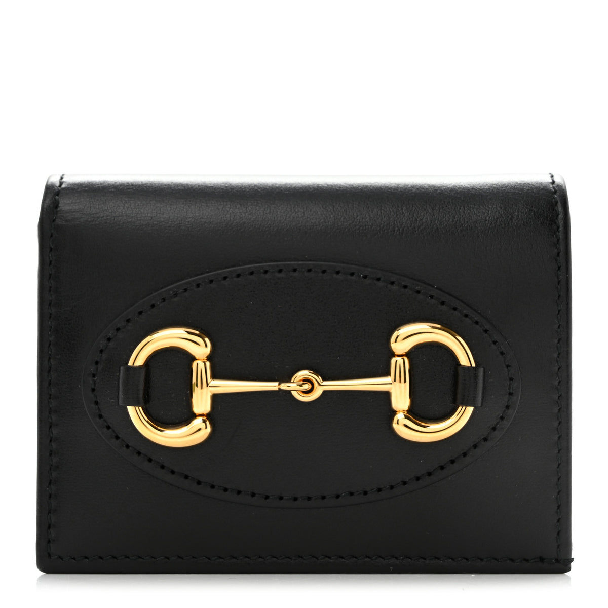 Boarded Plutone Calfskin Horsebit 1955 Card Case Wallet Black