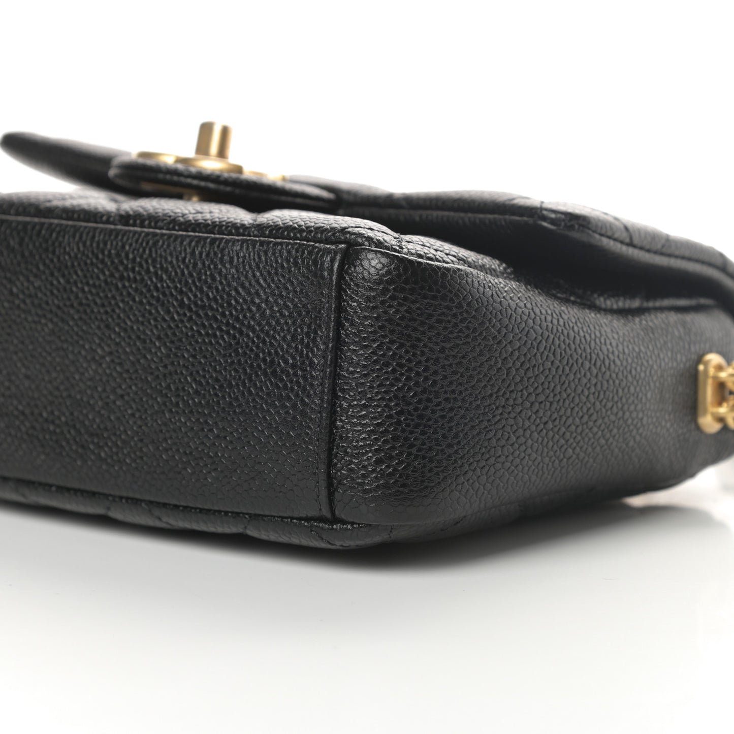 Caviar Quilted Mini Chain Soul Flap Black