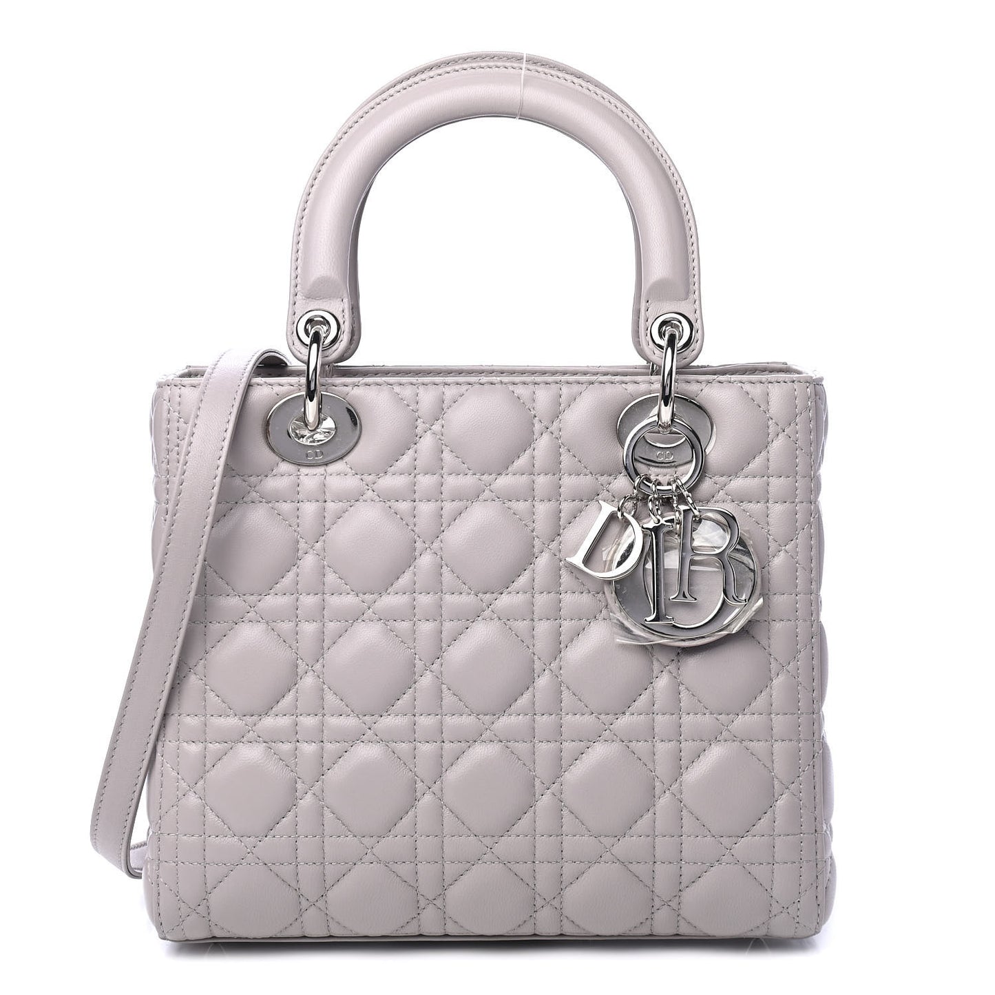 Lambskin Cannage Medium Lady Dior Grey