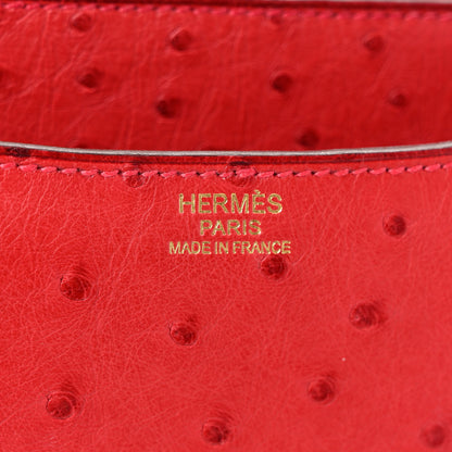Hermes Ostrich Constance 24 Rouge Vif 6 of 9