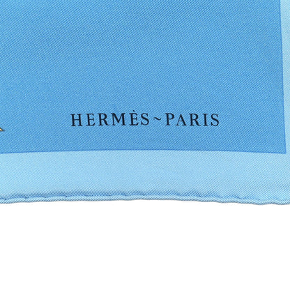Hermes Silk Robe Legere Scarf 45 Bleu Orange Jaune 2 of 4