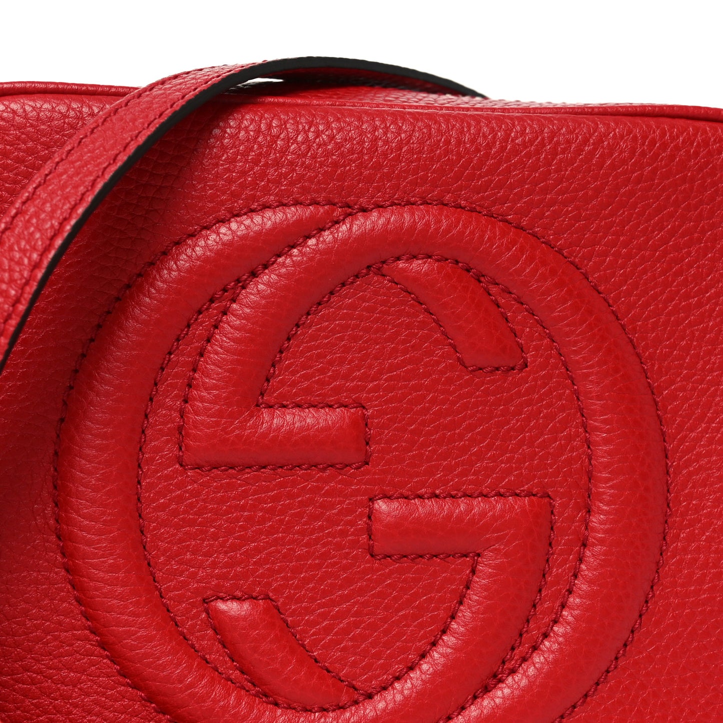 Pebbled Calfskin Small Soho Disco Bag Tabasco Red