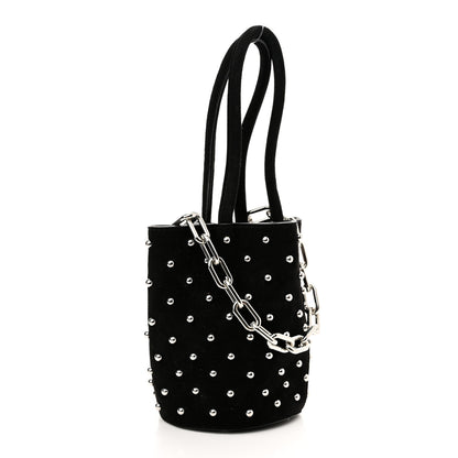 Alexander Wang Suede Studded Mini Roxy Bucket Bag Black 3 of 10