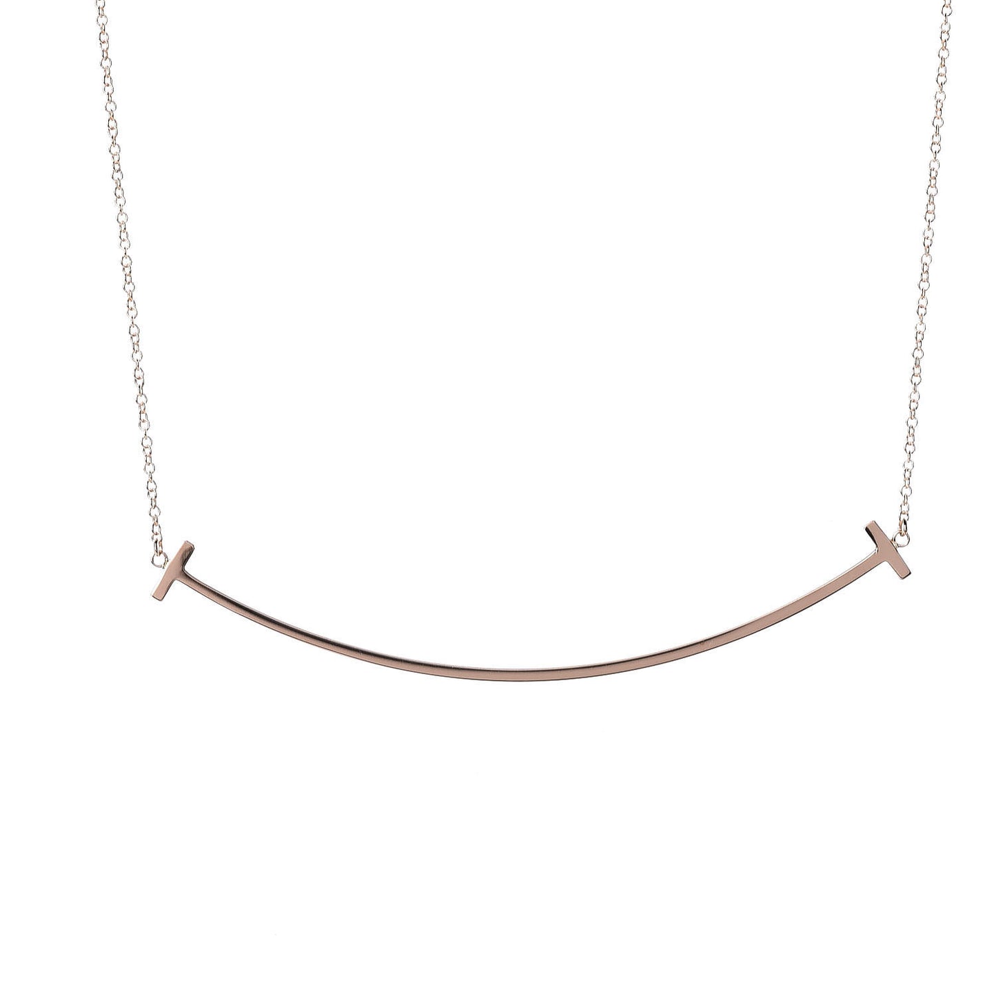 18K Rose Gold T Smile Pendant Necklace
