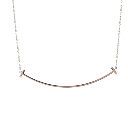 Tiffany 18K Rose Gold T Smile Pendant Necklace 6 of 6