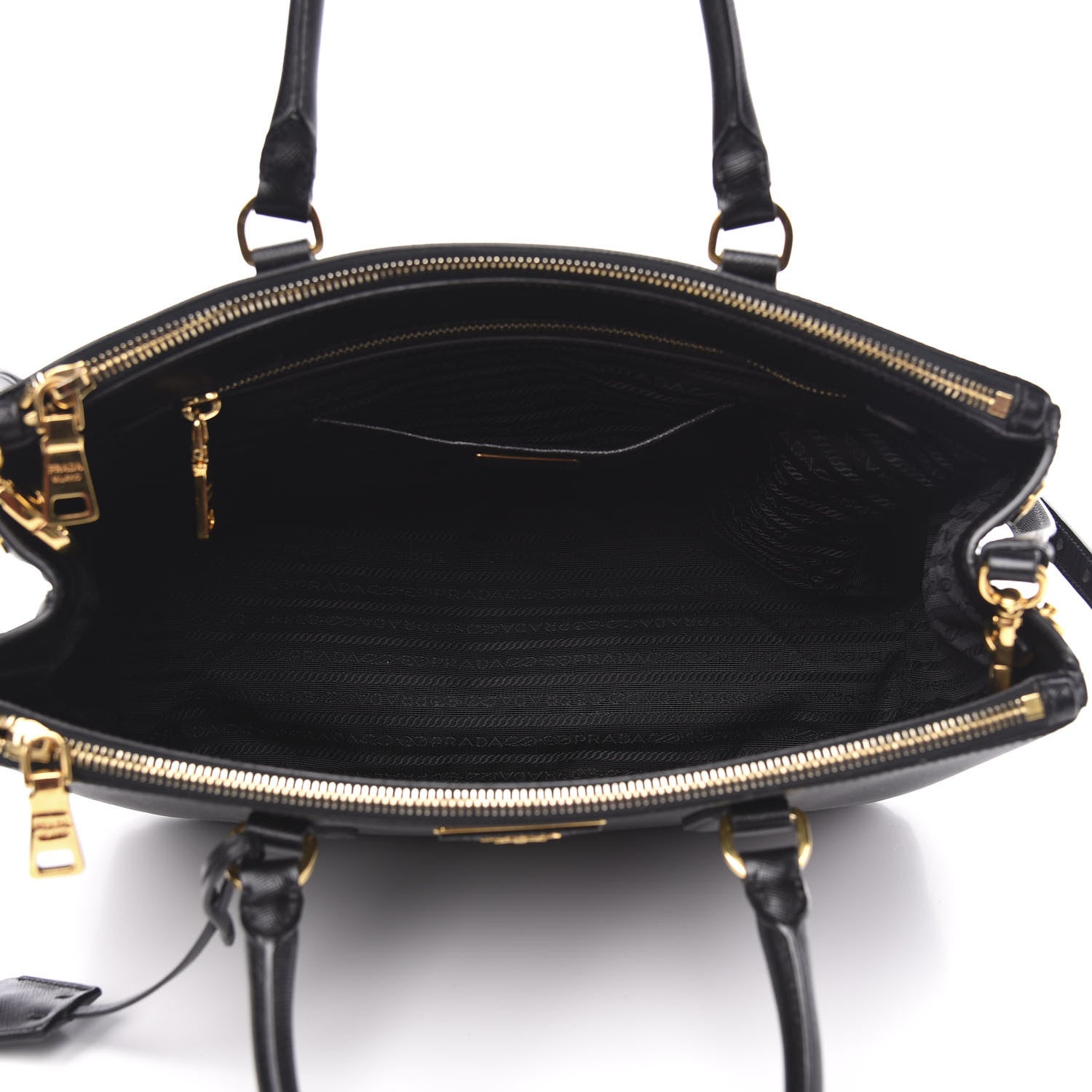 Prada Saffiano Medium Galleria Double Zip Tote Black 6 of 12