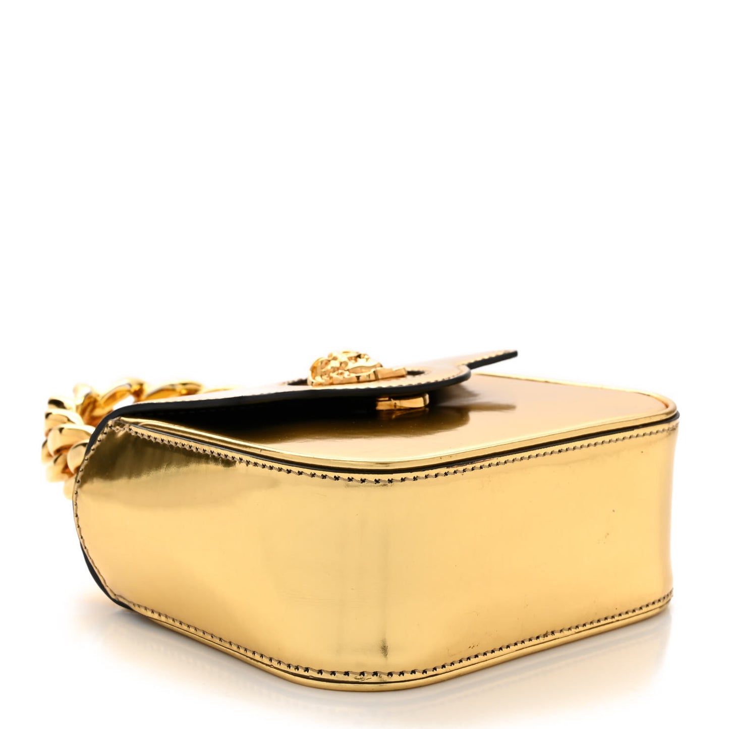 Metallic Calfskin Mini La Medusa Bag Gold