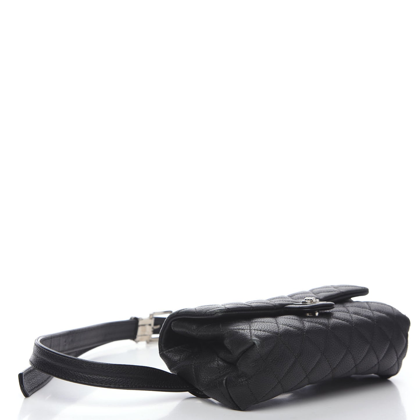 Grained Calfskin Quilted 2.55 Reissue Flap Belt Bag Clutch Black