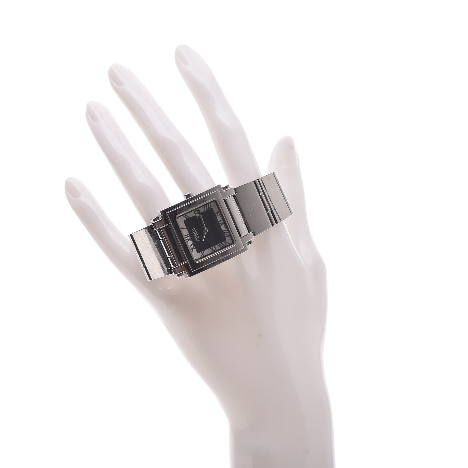 Fendi Stainless Steel 30mm Quadro Quartz Watch Black 2 of 8