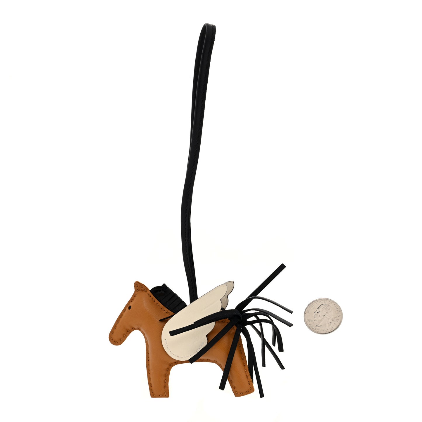 Milo Lambskin Grigri Rodeo Pegase Horse Bag Charm PM Sesame Black Nata