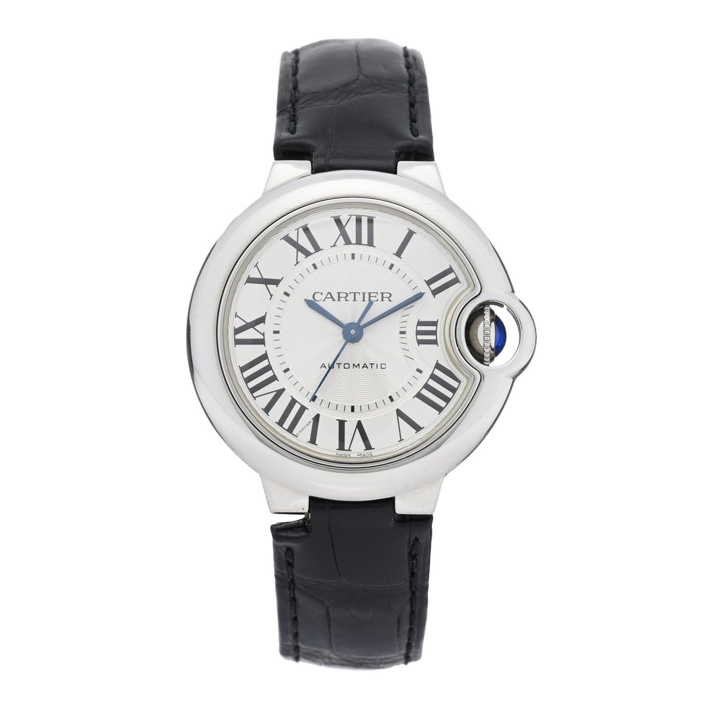 Stainless Steel Alligator 33mm Ballon Bleu De Cartier Automatic Watch