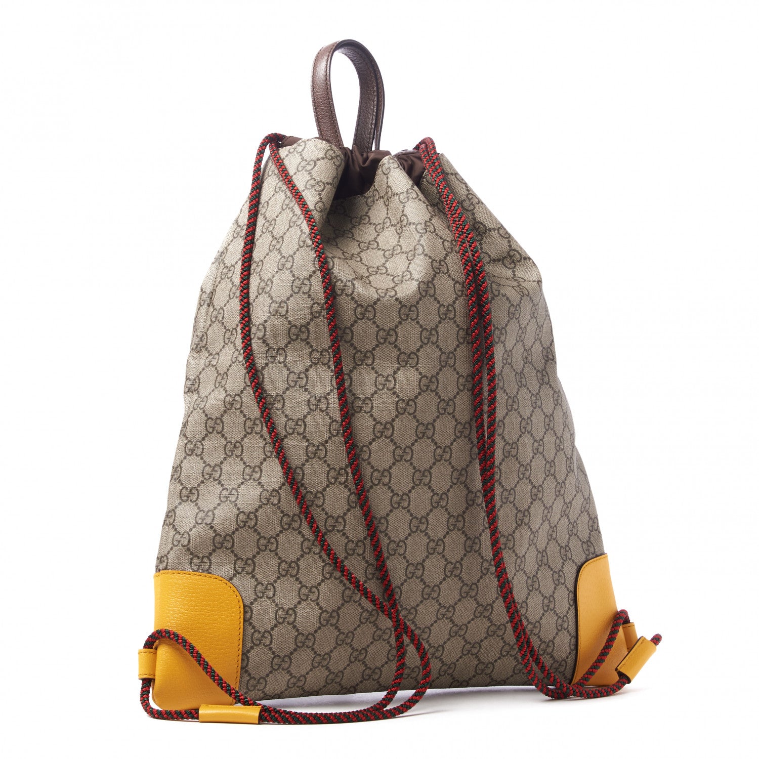 Gucci GG Supreme Monogram Neo Vintage Drawstring Backpack Beige New Acero Crop 2 of 9