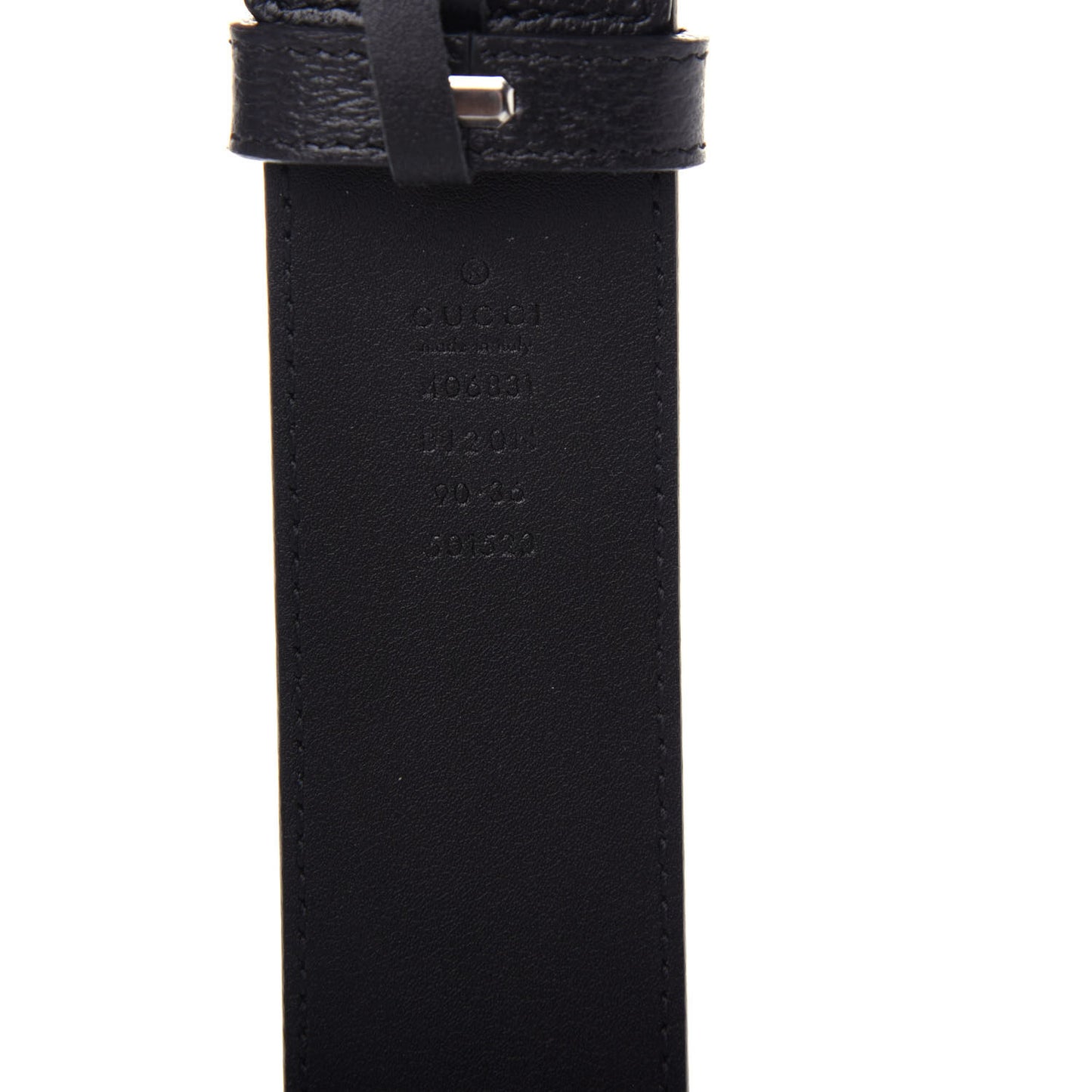 Textured Dollar Calfskin Nickel Double G 40mm Belt 90 36 Black